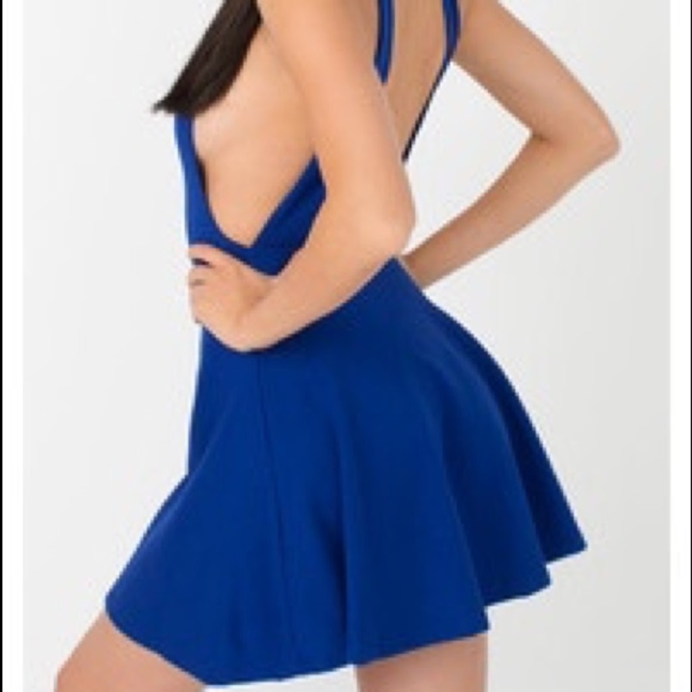 American Apparel blue low back/ sides mini dress